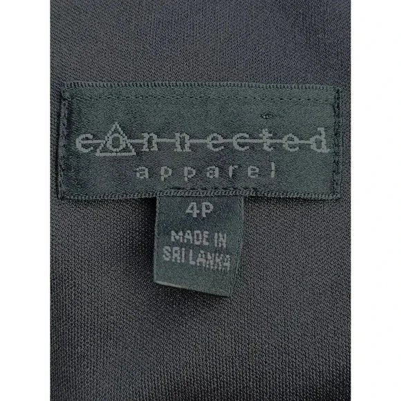 Connected Apparel Printed Contrast Sheath Dress Size 4P Black and Cream - Picture 5 of 5